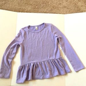 Harper Canyon Purple/ liliac soft luxe peplum tshirt NWT girls 8